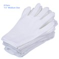 thumbnail image 2 of Guantes blancos de algodón S&DIAN, 8 pares, talla mediana 7.5, unisex, 2 of 6