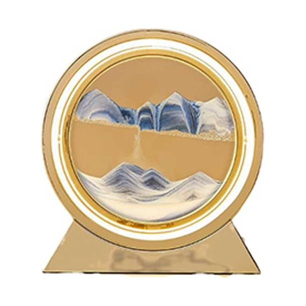 Bearachild Lámpara de reloj de arena PMMA, portátil, con batería, recargable, Control remoto, giratoria, para el hogar, oficina, mesa, regalo de Iluminación y accesorios Azul Bearachild HA067529-02