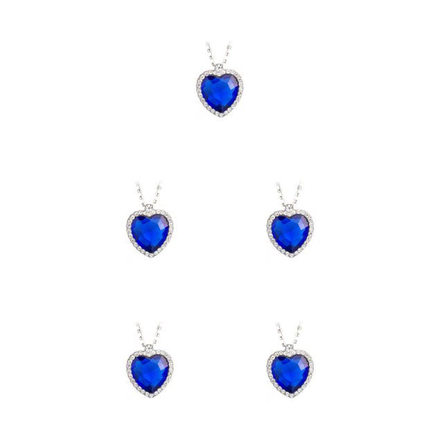 Collar de mujer Sonducket Colgante decorativo de diamantes de imitación Corazón Azul Rojo