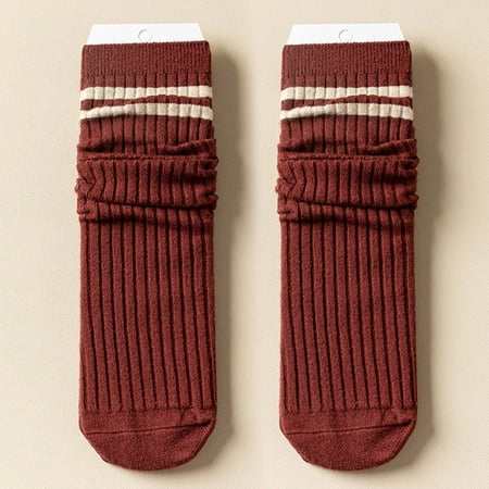 

6 pairs * Women Knitted Cotton Striped Socks Mid Tube Autumn And Qinter All Long Tube Pure Cotton Pile Socks socks for men 9-12 bulk