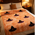 thumbnail image 4 of Halloween Flannel Throw Blanket, 59.05In X 78.74In, Warm Pastoral Style Holiday Cover, Fuzzy Skin‑Friendly Accent For Sofa, Dorm & Leisure Room, 4 of 5