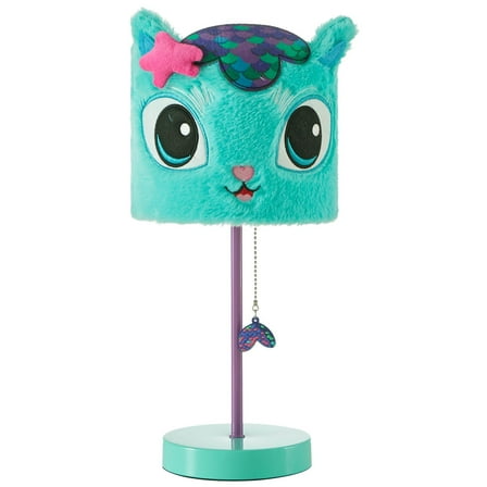 DreamWorks Gabby's Dollhouse MerCat Plush Shade Stick Lamp for Kids, 15" H x 7" W