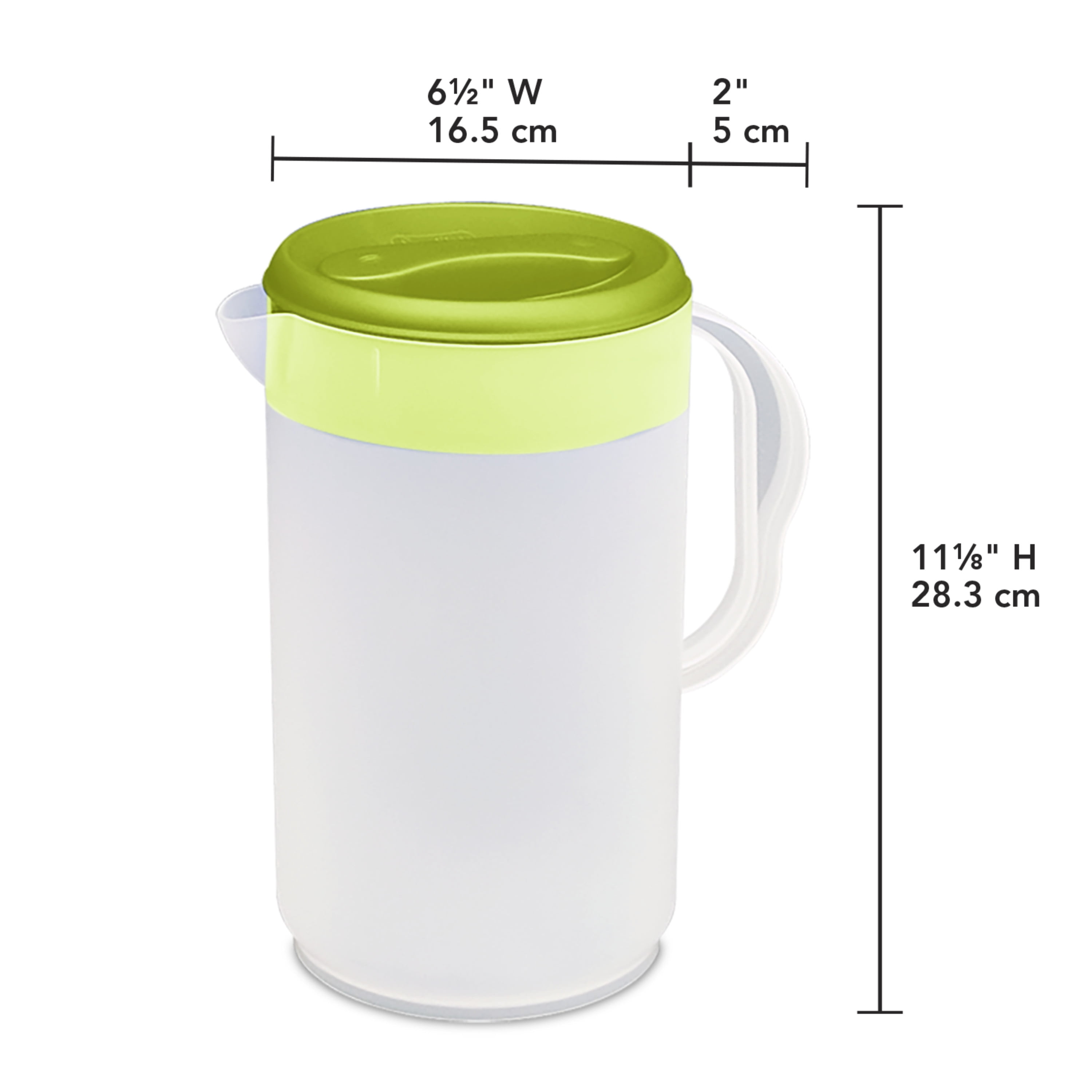 Sterilite, Pitcher, Twist & Pour 1 Gallon Pitcher, Risky Lime, 1 gal, convenient for portable cold storage.