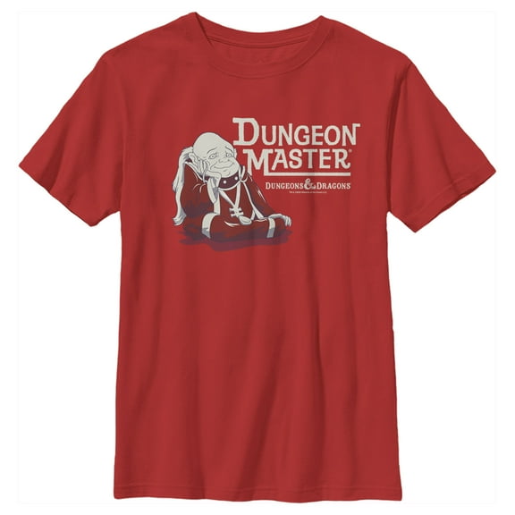Boy's Dungeons & Dragons Wise Dungeon Master Cartoon Graphic Tee Red X Small