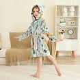 thumbnail image 4 of FORMRS Niños Bathrobe Unisex Hooded Robe Soft Plush Pajamas Sleepwear, Size 2-3T, Floral Pattern, 4 of 7