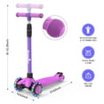 thumbnail image 5 of SPPTTY Toddler Kick Scooter with 3 LED Lighted Wheels and 3 Adjustable Height Handlebars ,Folding Kids Scooter for Boys Girls Ages 2-5,lilac, 5 of 7