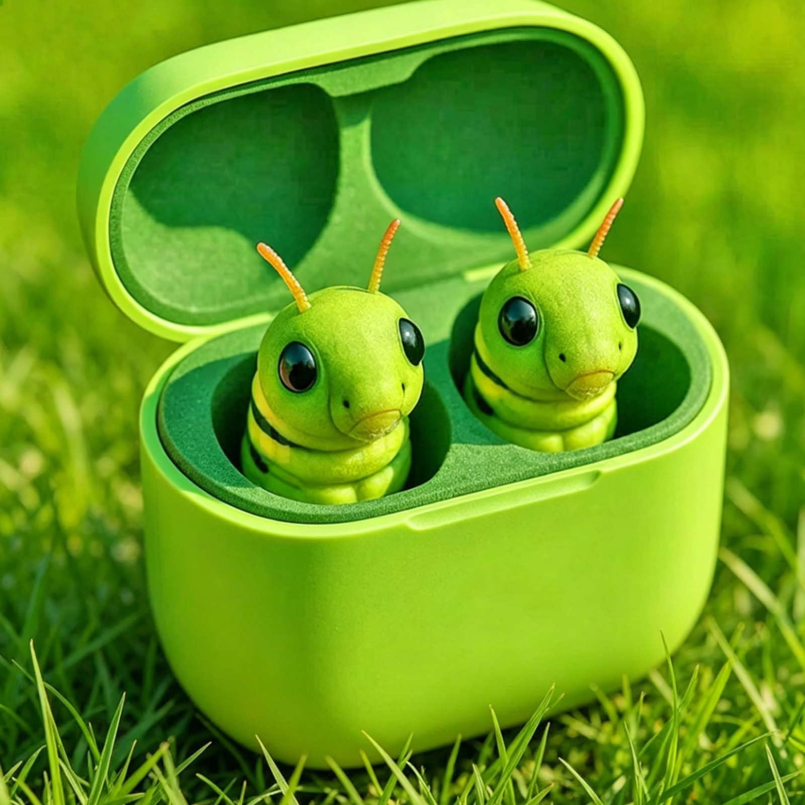 Frog Earbuds, Cute Animal Shaped Bluetooth Earbuds with Charging Case, Wireless in Ear Headphones with Deep Bass, Noise Reduction, IPX4 Waterproof, Gift for Kids and Adults (D)