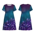 thumbnail image 5 of Defioc Purple and Green Glitter Pattern Womens Summer Dresses Short Sleeve Sundress 2025 Beach Vacation Dresses with Pockets -Small, 5 of 6
