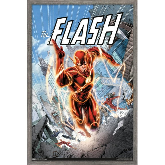 DC Comics - The Flash - Central City Wall Poster, 14.725" x 22.375", Framed