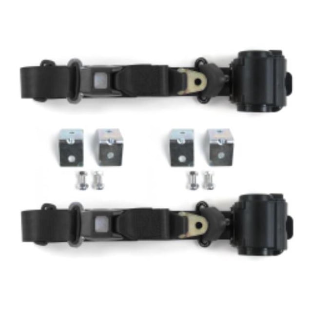 Triumph Spitfire 1962-1980 Standard 3 Points Noir Rétractable Ceinture de Sécurité Baquet avec Bracketry - 2 Ceintures