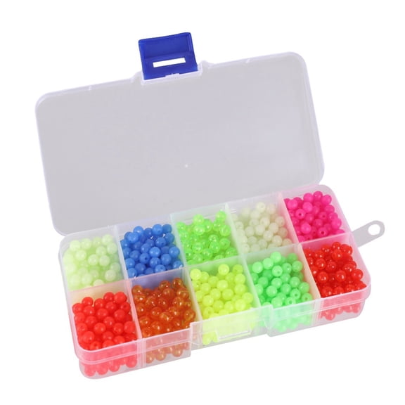 Cheers.US Fishing Beads Assorted Set, 1000pcs 5mm Round Float Glow Fishing Rig Beads Fishing Lure Tackle