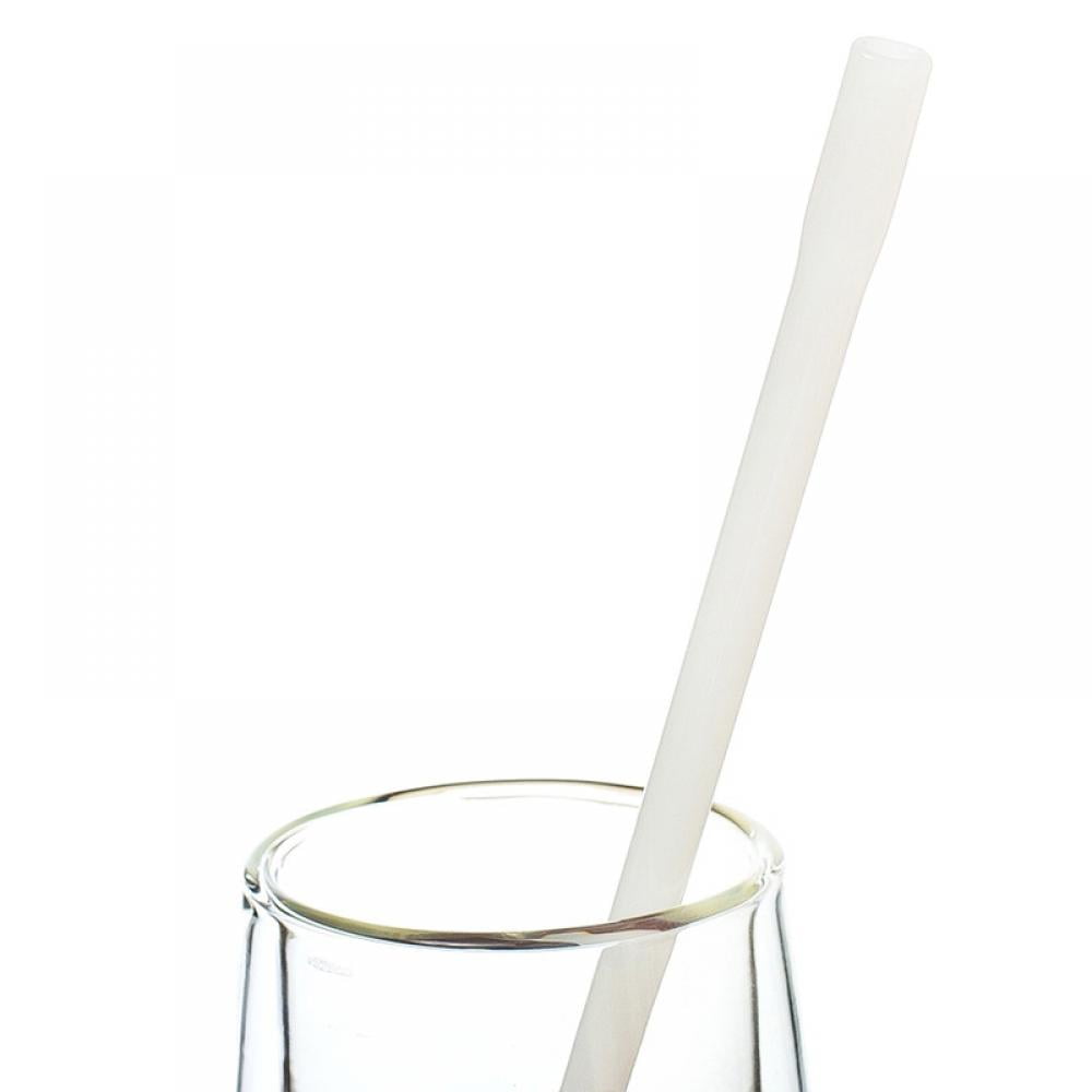 Straight Colored Heat Resistant Glass Straw Reusable, Size: 19×0.8cm, Gray