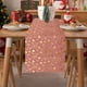 thumbnail image 4 of Bandera de mesa de nailon con lámina dorada, tela de nailon, decoración para fiestas, árboles de Navidad, copos de nieve, alces, para reuniones navideñas, camino de mesa de nailon, 4 of 5
