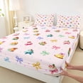 thumbnail image 4 of Erosebridal Kids Princess Ribbon Queen Sheet Sets, Pink Cartoon Cake Bed Set, 4 Pieces, 4 of 5