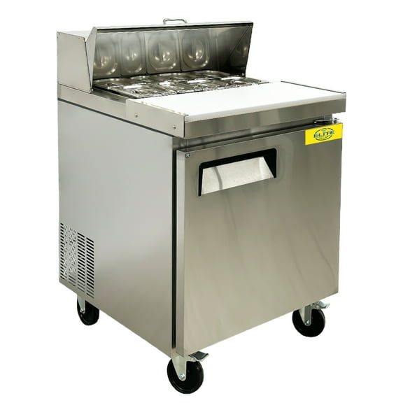 28 in. Commercial Mega Food Prep Table Refrigerator in Stainless Steel 7.2 Cu. Ft. Salad Pre Table NSF ETL Certified