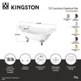 thumbnail image 4 of Aqua Eden VCT7D7231NC7 72-Inch Cast Iron Oval Double Slipper Clawfoot Tub (7-Inch Faucet Drillings) in White/Brushed Brass, 4 of 5