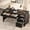 Black, variant on Farmhouse Executive Desk with Drawers, 53.54 in Home Office Desk with Charging Station, Wooden Computer Desk with File Cabinet Storage for Work Study Writing, Rustic Gray