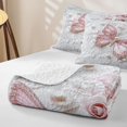 thumbnail image 4 of Homewish Sequin Print Butterfly Bed Spread Queen,Pink White Queen Coverlet Set For Girls Kids,3pcs, 4 of 7