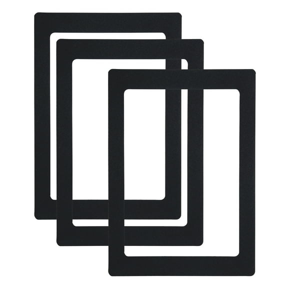 Marco de fotos magnético Uxcell de 5 x 7 pulgadas, 3 piezas, marco magnético reutilizable para refrigerador, negro