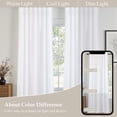 thumbnail image 3 of Jainmy Linen-Look Semi-Sheer Curtains, Back Tab Drapes with Hooks Living Room Bedroom ,Set of 2 Panels,52x90 inch,White, 3 of 10