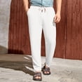thumbnail image 2 of WEAIXIMIUNG Mens Plaid Pj Pants Men's Casual and Linen Drawstring Pants, 2 of 8