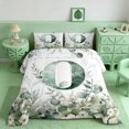 thumbnail image 2 of Manfei Watercolor Letter O Eucalyptus Flower Full Size Comforter Sets for Kids Boys and Girls, Botanical Print Bedding Sets, Gray Reversible 3pcs, 1 Comforter and 2 Pillowcases, 2 of 6