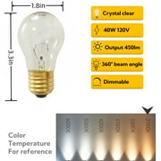 Oven Light Bulb 40 Watt Appliance Light Bulb, High Temperature 300 Degree Resistant Appliance Bulb for Oven, Stove, Refrigerator, Microwave E26 Medium Base, A15 (2-Pack)