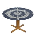 thumbnail image 3 of JRXY Round Tablecloth Fitted Table Cover,Nautical Anchor Starfish Fish Star on Blue Waterproof Table Cloth with,Rudder Lifebuoy Lighthouse Boat Tablecloths for Kitchen, 3 of 7