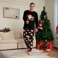 thumbnail image 2 of Family Christmas Pajamas Matching Sets – Black Long Sleeve Tops and Pants with Santa Claus and Reindeer Print, Festive Holiday Sleepwear Outfits for Couples and Families, 2 of 5