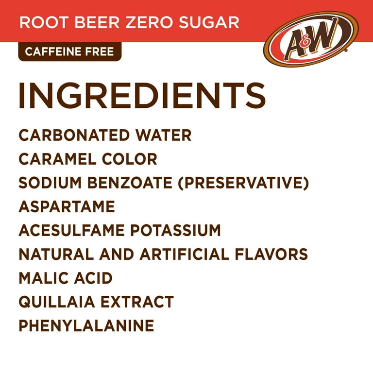 A&W Zero Sugar Root Beer Soda Pop, 2 L, Bottle