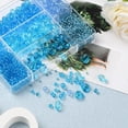 thumbnail image 5 of 1box Light Sky Blue Series Jewelry Making Kits 1640pcs Bicone & Rondelle & Oval & Round Glass/Acrylic Beads 20pcs Heart Transparent Glass Pendants Mixed color Beads: 1640pcs/box, 5 of 7