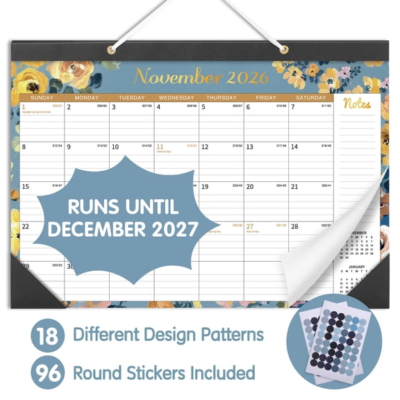 Deli Desk Calendar 2026-2027, 17 x 12" 18 Months Monthly Desk Pad Calendar ,July 2026 to December 2027,Thick Paper