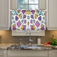 thumbnail image 2 of Yayeee Kitchen Curtains Tier Pair Light Filtering 27"x24" Rod Pocket Short Cafe Window Panel, Purple Retro Pattern, 2 of 7