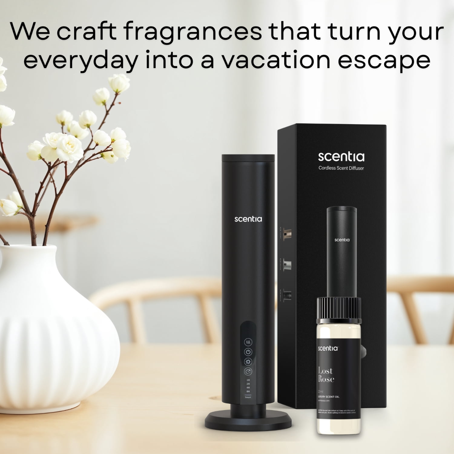 Hotel Diffuser Oil Inspired by Fairmont Hotel Scent - 20 mL 0.67 fl oz - Fragrance Oil Blend Rose, Oud Wood & Clove Notes for Aromatherapy Diffusers and Humidifiers - Lost Rose