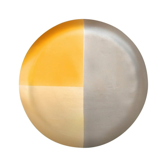 De Kulture Works Hand Made Brass Tricolor Coaster, Set of 2 Tableware Kitchenware Serving Plate, 4.5x0.5 DH inches