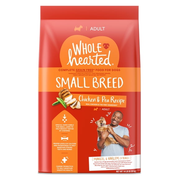 WholeHearted Grain Free Small-Breed Chicken and Pea Recipe Adult Dry Dog Food 14 lbs.