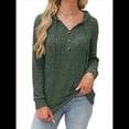 thumbnail image 3 of Sudadera con Capucha de Moda para Mujer, de Larga y Cuello en V, Informal, para Otoño e Invierno. Verde XL, 3 of 7