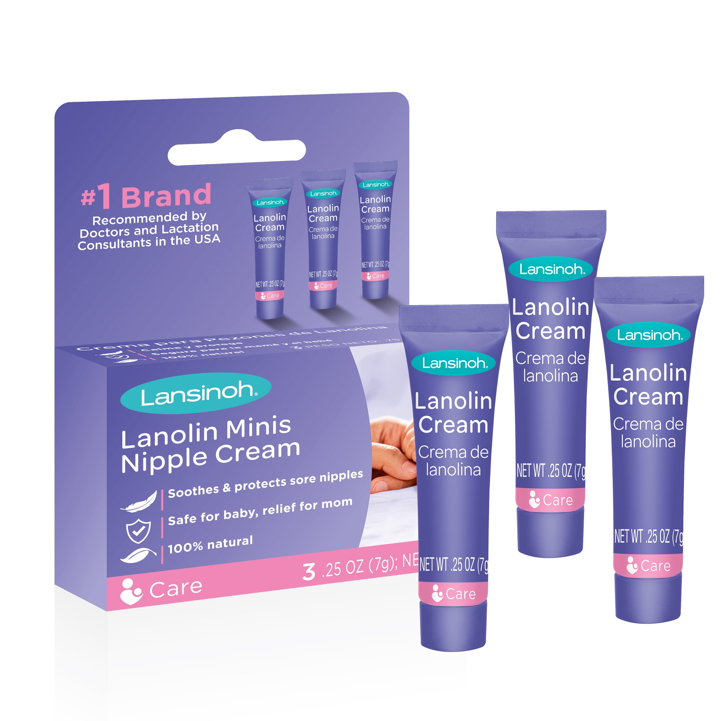 Lansinoh Lanolin Nipple Cream for Breastfeeding Mothers, .25 Oz each, 3