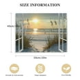 thumbnail image 2 of BCIIG Beach  Wall Art Canvas :  20"x16" Coastal Window Artwork Sunrise Picture Seascape  Ocean Print for Bedroom Decor 20x16in, 2 of 5