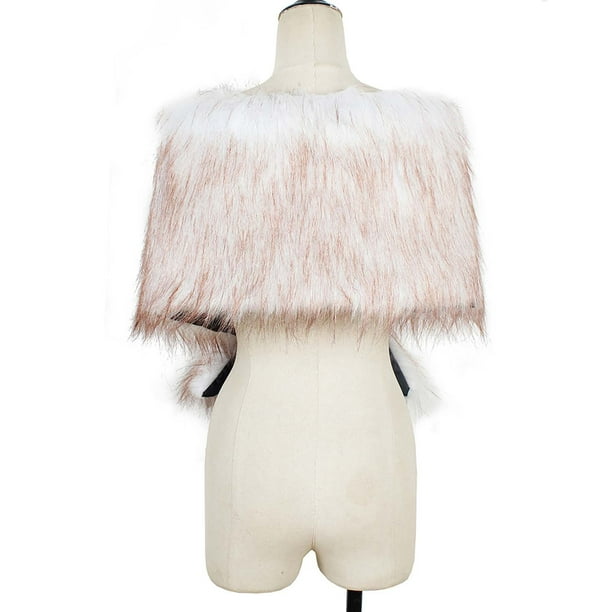 XMMSWDLA Bridal Faux Fur Shawl White Fur Coat Women Faux Fur Wrap for  Evening Dresses Luxury Fur Cape for Wedding Evening Party White Wedding  Shawl - Walmart Business Supplies