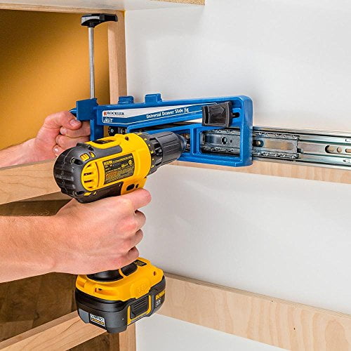 Rockler Universal Drawer Slide Jig - Cabinet Hardware Jig w/ Locking Wedge to Hold the Slide Securely – Woodworking Jigs w/ Adjustable Indexing Foot For Repeatability – Cabinet Installation Tools