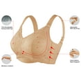 thumbnail image 4 of AILIVIN Wireless Bras For Women Women's Lace Bra Comfort Adjustable Wider Straps No Back Fat Full Coverage Support Lifting Up Minimizer Bras No Wire Women Bra Brown 38DDD, 4 of 7