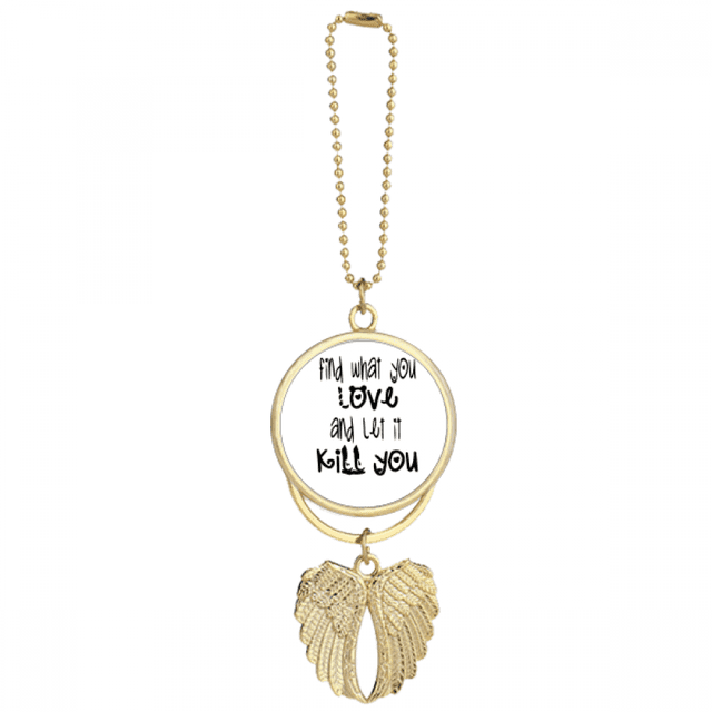 English Word Design Love And Kill Car Keychain Angel Wing Pendant