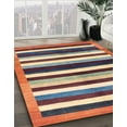 thumbnail image 3 of Ahgly Company Machine Washable Indoor Square Abstract Brown Red Area Rugs, 7' Square, 3 of 7