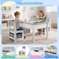 thumbnail image 4 of HiJob 5-in-1 Kids Art Table & Chair Set – Convertible Easel with Paper Roll Holder, Storage Drawers & Foldable Craft Desk, Toddler Activity Learning Center for Playroom, Gray, 4 of 11