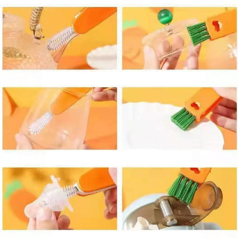 3in1 Bottle Cap Detail Brush Cleaner Bottle Cleaning Brush Cup Cover Lid Cleaner Tika Multicolor, Size: NA