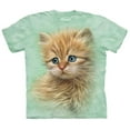 thumbnail image 1 of Youth: Kitten Portrait Apparel Kids T-Shirt - Green, 1 of 2