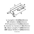 thumbnail image 4 of Allison Value 3 in (76 mm) Center-to-Center Black Cabinet Pull, 4 of 4