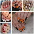 thumbnail image 5 of DIY Nails Acrylic Nails Long Coffin Stick on Full Cover With Pumpkin  Designs Black Orange Fake Nails False Nails for Women Girls 24Pcs DIY  Acrylic Nails, 5 of 5