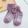 thumbnail image 5 of KelaJuan Toddler Kids Girls Socks Solid Color Cute Lace Bowknot Socks Children Spring Autumn Casual Princess Stockings, 5 of 7
